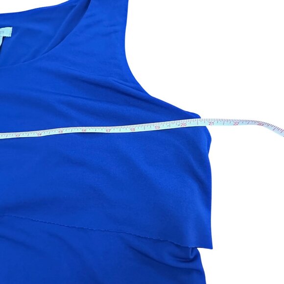 Chico's Dress Size 2 L Blue Layered Sleeveless Dress Flappers Style Royal Blue - Picture 12 of 16